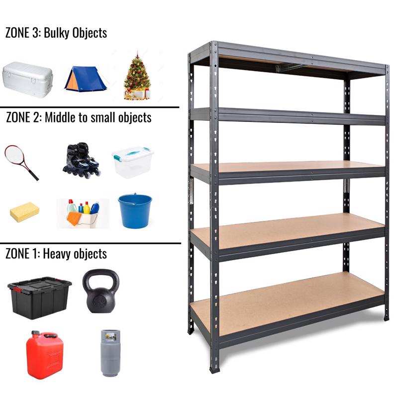 Garage 5-Tier Storage Shelf, Ar Shelving, 5000 lb Capacity, 71 in H, 47 in L, 24 in W - 4