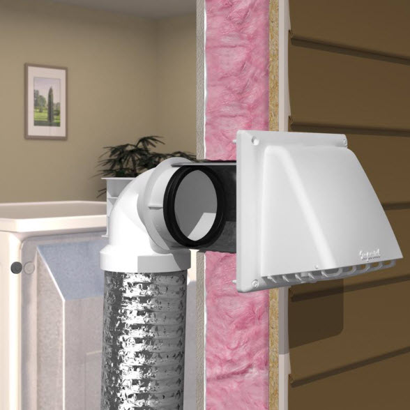 Dryer Elbow, Imperial, 90 Degree, White, 4 in Dia - 2