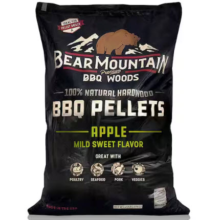 BBQ Pellets, Bear Mountain, Apple, Hardwood, 20 lb Bag - 1
