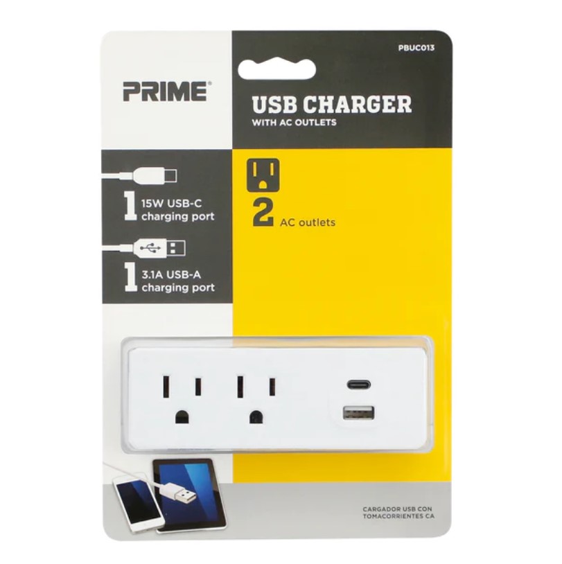 Wall Tap, Prime, 2-Outlet, USB Chargers - 1