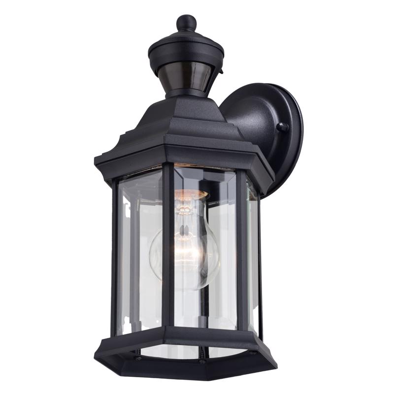 Auburn 12 in Motion-Activated Dusk to Dawn Lantern, Vaxcel, Black - 2