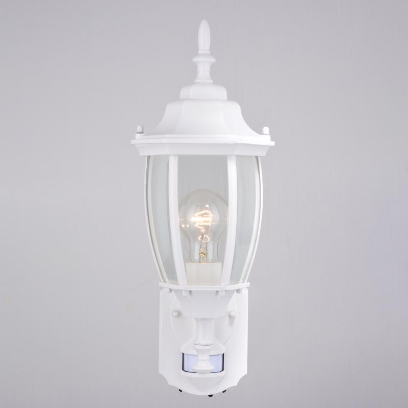 Outdoor Security Light, Vaxcel, Rogers Park, Motion-Activated, Dusk to Dawn, 18 in, White - 2