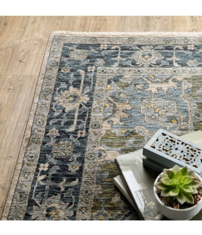 Aberdeen Area Rug, Oriental Weavers, Blue/Gray, 5 ft 3 in W, 7 ft 6 in L - 2