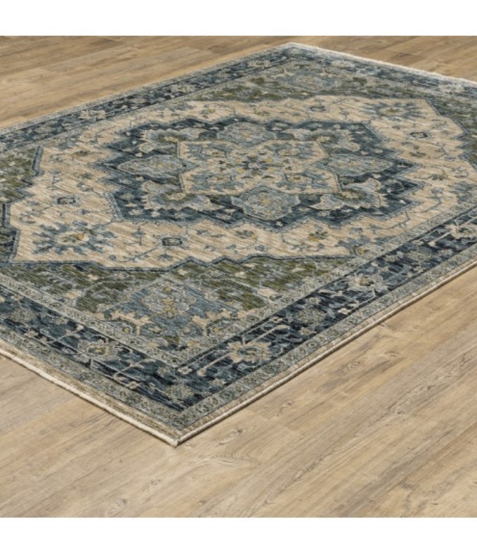 Aberdeen Area Rug, Oriental Weavers, Blue/Gray, 5 ft 3 in W, 7 ft 6 in L - 4