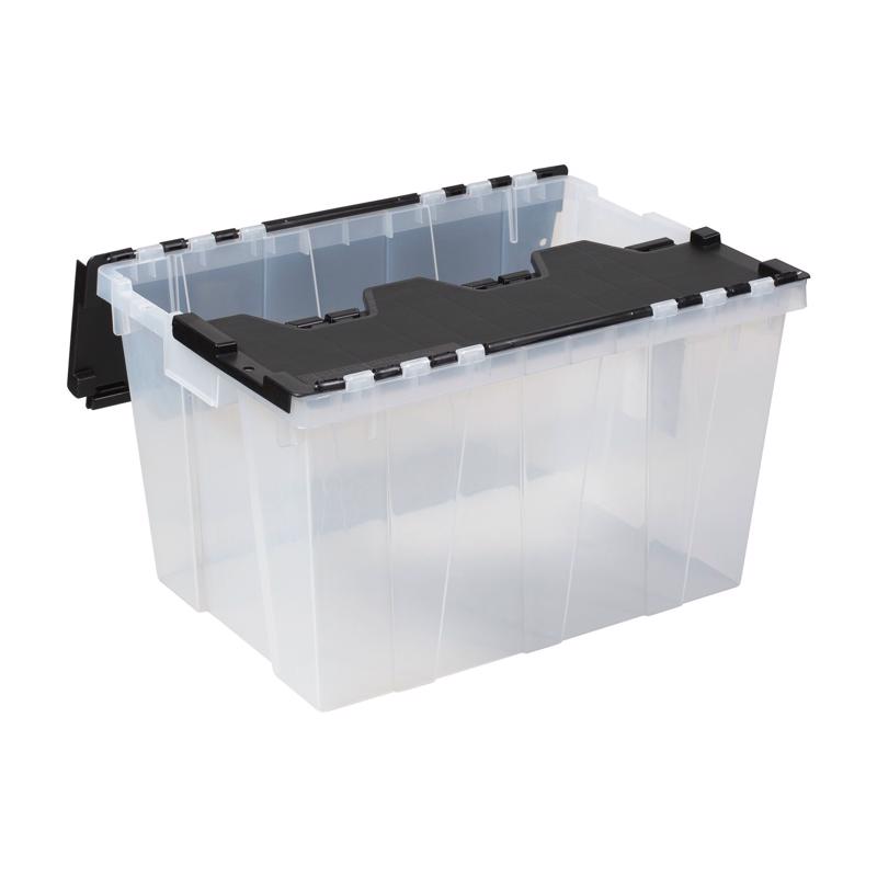 12 Gal Storage Box, Greenmade, Hinge Lid, Plastic, Clear - 2