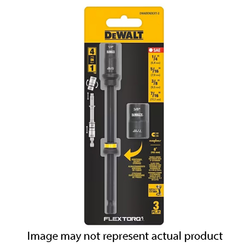 4-in-1 Doubled Ended Nut Driver, Dewalt, 6 in L, SAE - 4