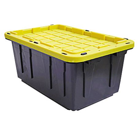 Storage Box, 17-Gallon, Black/Yellow | Greenmade