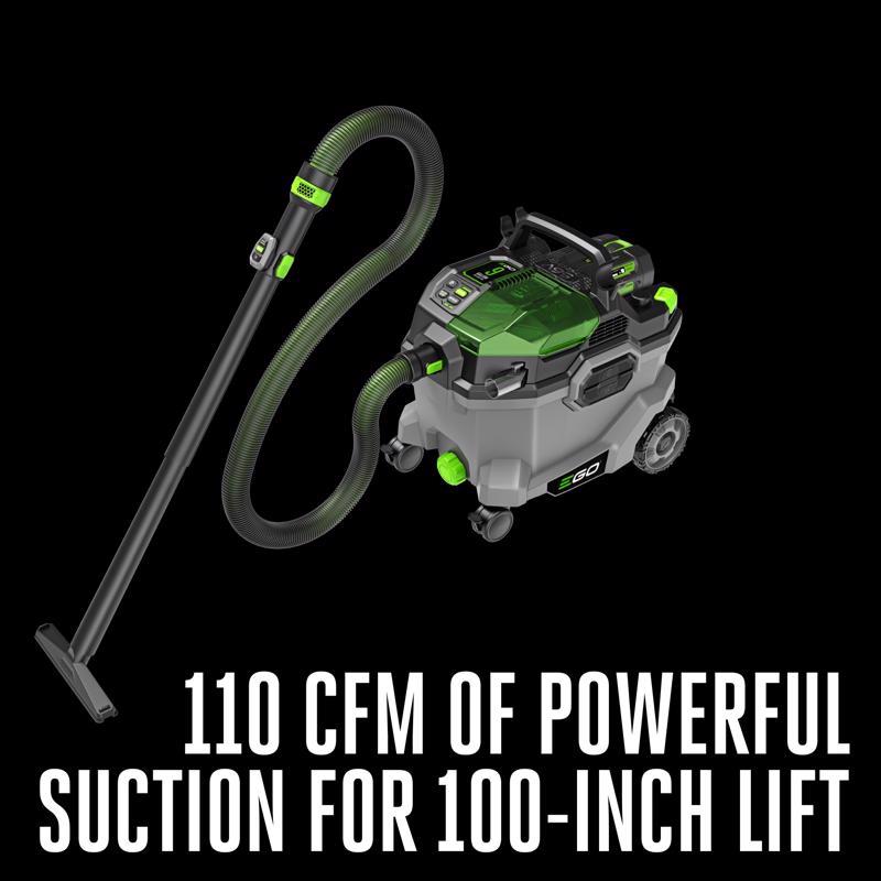 Wet/Dry Vac, Ego, Power+, 9 gal, Battery & Charger Included - 3