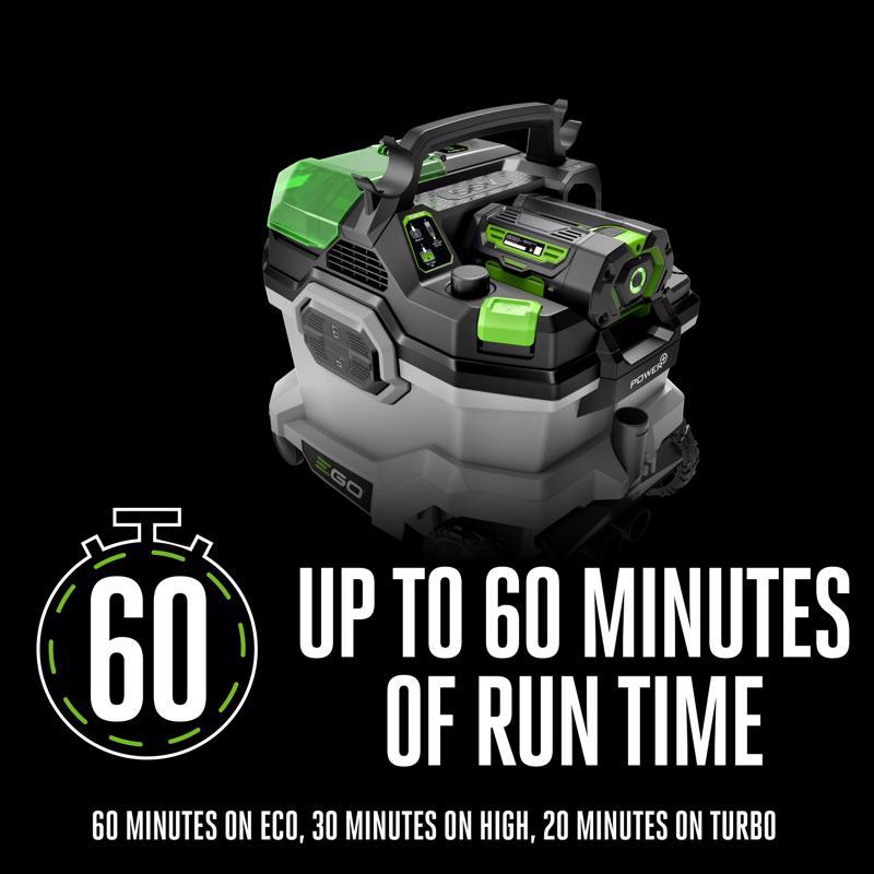 Wet/Dry Vac, Ego, Power+, 9 gal, Battery & Charger Included - 4