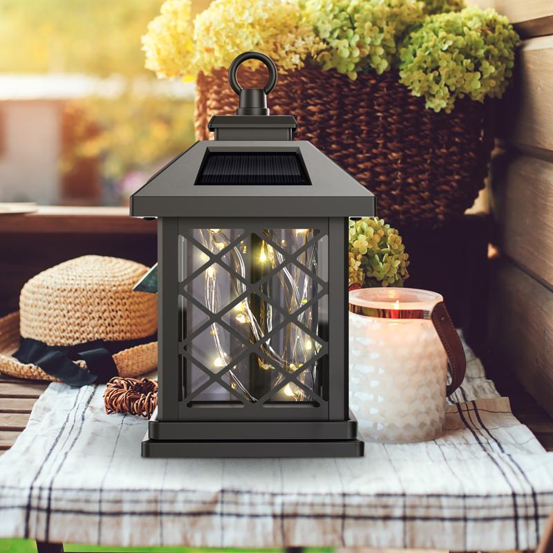 Fairy Light Lantern, Feit Electric, LED, Solar, Bronze - 3