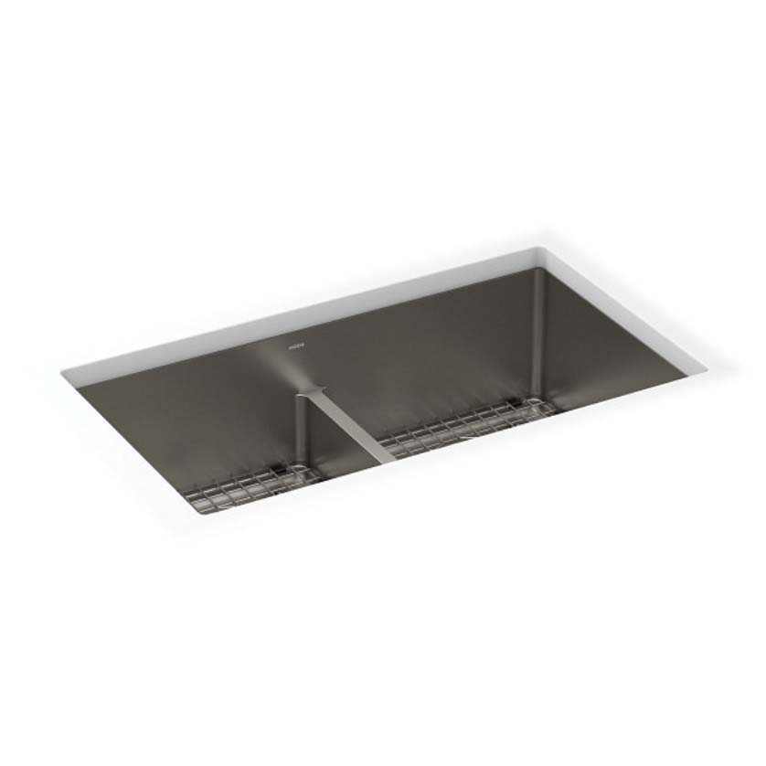 Kitchen Sink, Moen, Top/Undermount, 2-Bowl, 2-Hole, Stainless Steel - 3