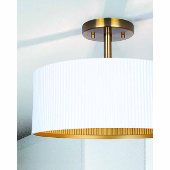 Semi-Flush Ceiling Light, Canarm, Rexton, 2-Light, White / Gold, 13 in W - 3
