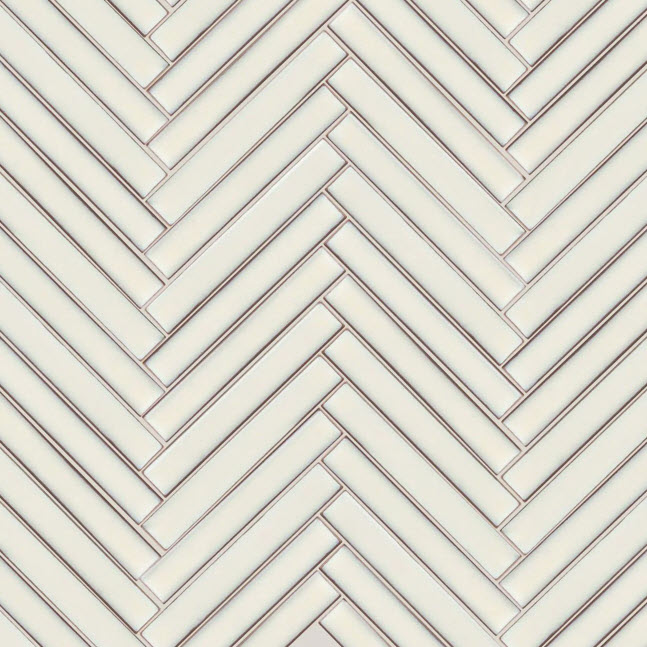 Mosaic Tile, Emser Tile, Regala, Ceramic Porcelain, Herringbone, 8 in L, 10 in W - 3