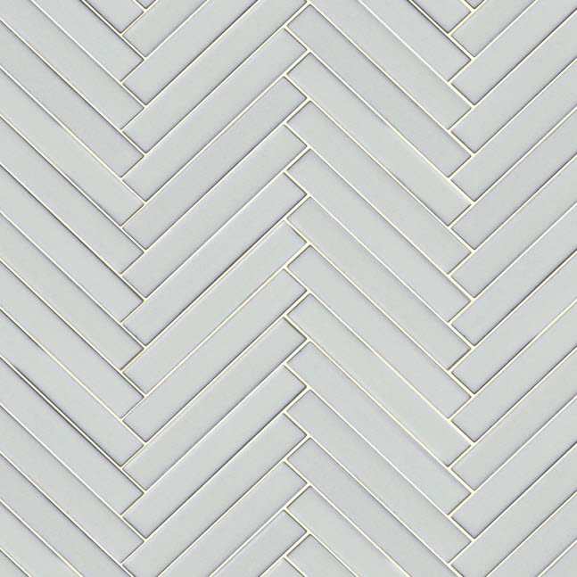 Mosaic Tile, Emser Tile, Regala, Ceramic Porcelain, Herringbone, 8 in L, 10 in W - 3