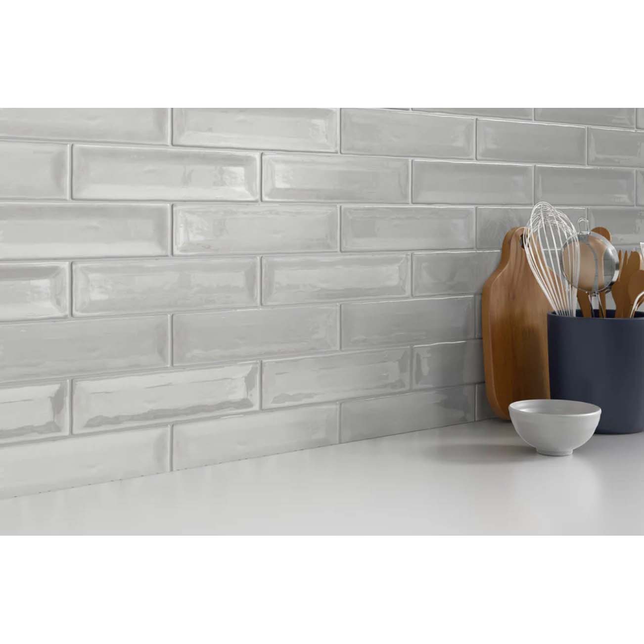 Emser Raku Tile, Emser Tile, 3 in W x 12 in L, Gloss, Silver - 2