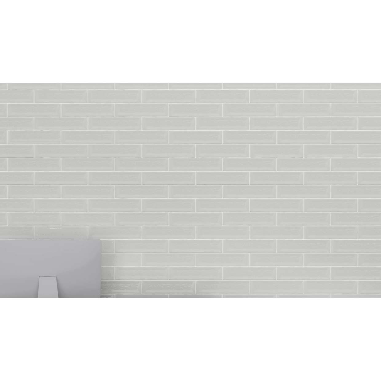 Emser Raku Tile, Emser Tile, 3 in W x 12 in L, Gloss, White - 2