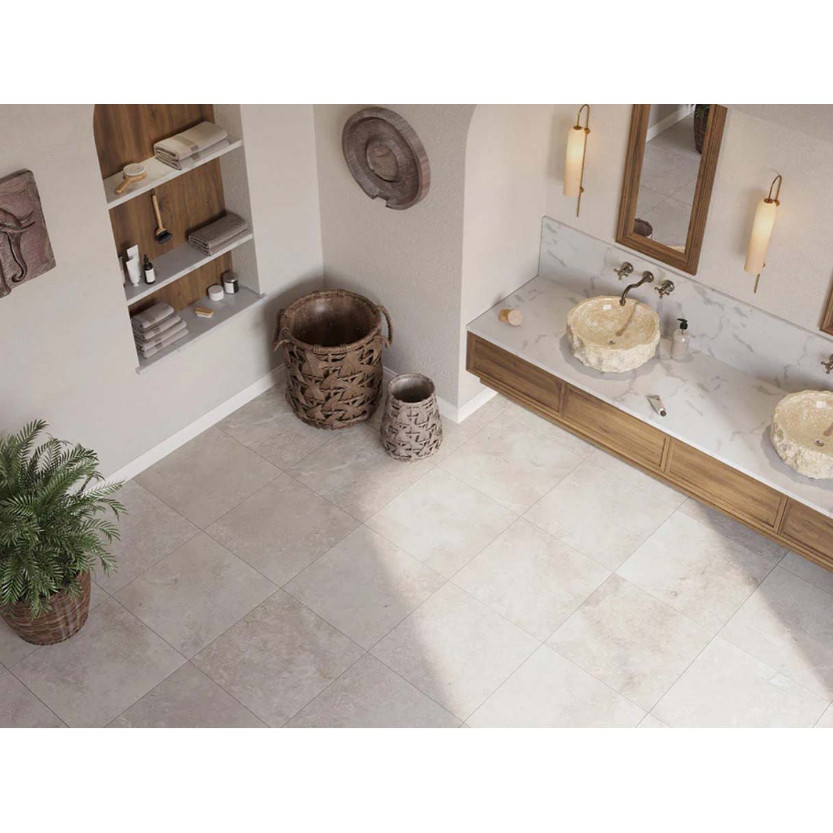 Emser Culver Floor Tile, Emser Tile, 13 in W x 13 in L, Sand - 2