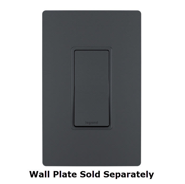 Radiant Rocker Switch, Pass & Seymour, 15 A, 120/277 V, Push Wire, Side Wire Terminal, Graphite - 2