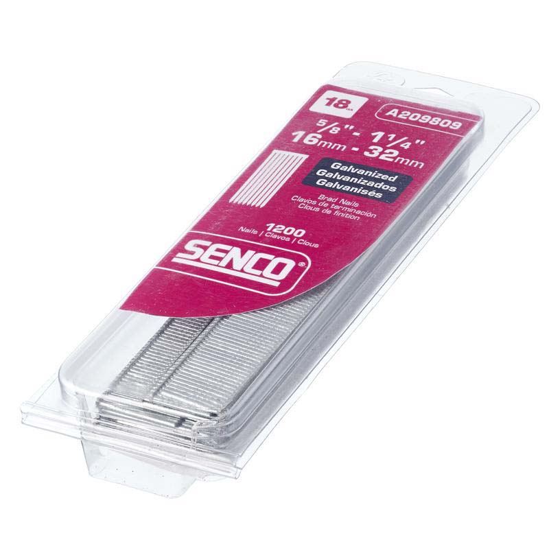 Brad Nails, Senco, 1-1/4 in, 18 ga, Galvanized, 1200 pk - 4