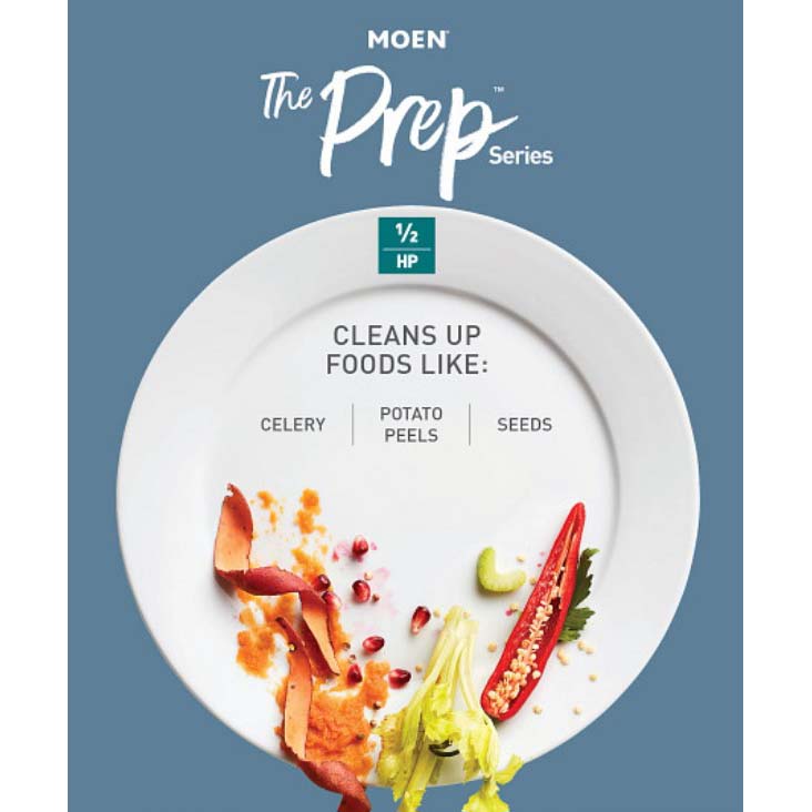 Garbage Disposal, Moen, Prep Series, 1/2 hp - 3