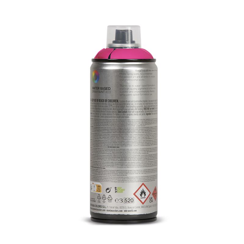 Spray Paint, MTN Colors, Water-Based, Fluorescent Fuschia, 10 oz Can - 2