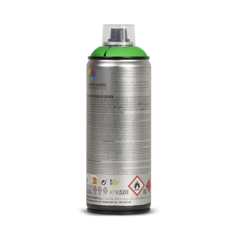 Spray Paint, MTN Colors, Water-Based, Fluorescent Green, 10 oz Can - 2