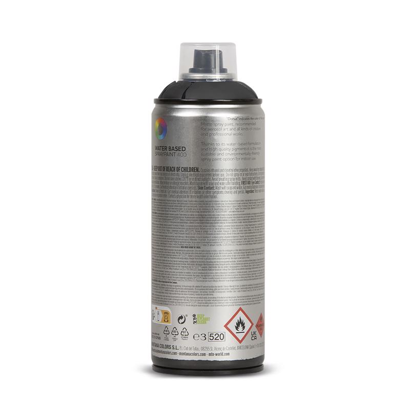 Spray Paint, MTN Colors, Water-Based, Black, 10 oz Can - 2