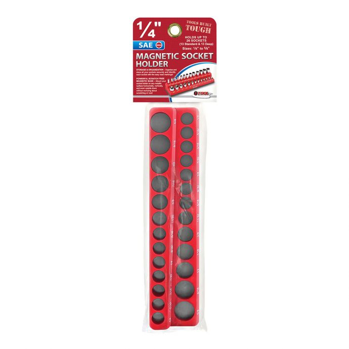 Socket Organizer, I-Zoom, Magnetic, 1/4 in Drive, SAE, Red - 2