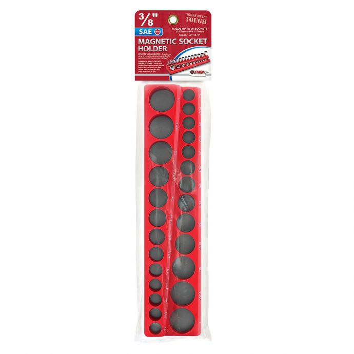 Socket Organizer, I-Zoom, Magnetic, 3/8 in Drive, SAE, Red - 2
