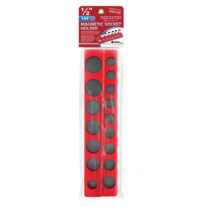 Socket Organizer, I-Zoom, Magnetic, 1/2 in Drive, SAE, Red - 2