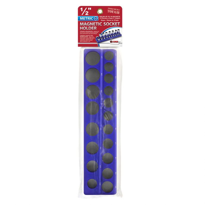 Socket Organizer, I-Zoom, Magnetic, 1/2 in Drive, Metric, Blue - 2