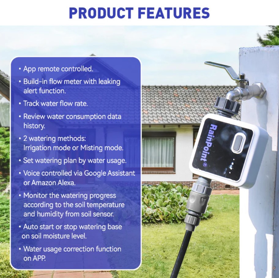 Water Timer, Rainpoint, 1 Zone, Wifi - 5