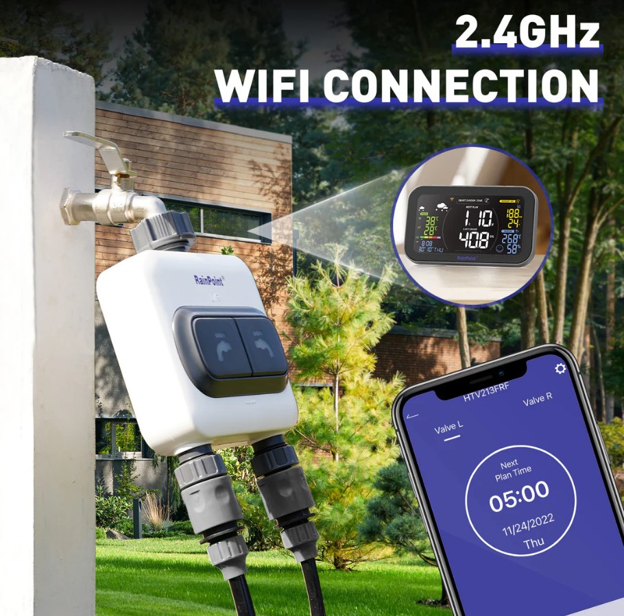 Water Timer, Rainpoint, 2 Zone, Wifi - 2