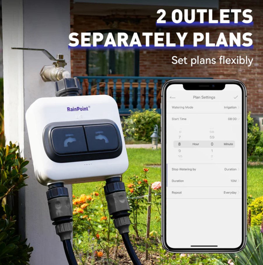 Water Timer, Rainpoint, 2 Zone, Wifi - 4