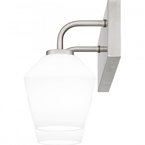 Nielson Vanity Light, Quoizel, 2-Light, 13-1/2 in W, Brushed Nickel, Frosted Glass - 3