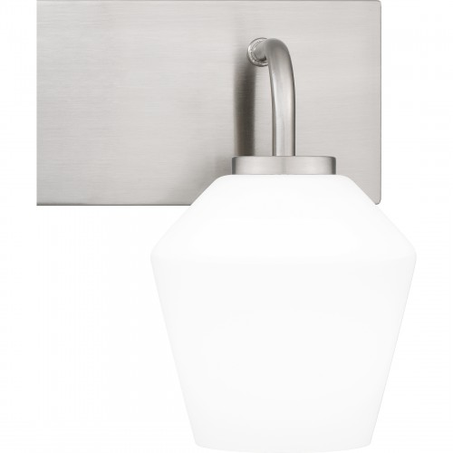 Nielson Vanity Light, Quoizel, 2-Light, 13-1/2 in W, Brushed Nickel, Frosted Glass - 4