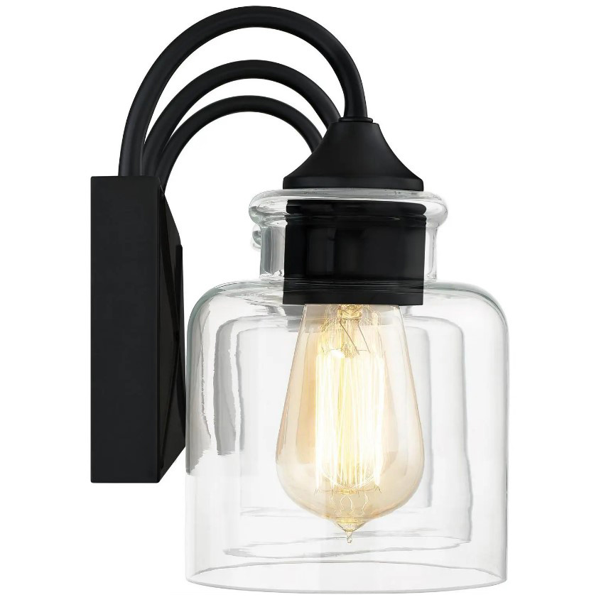 Barrow Vanity Light, Quoizel, 3-Light, 21 in W, Matte Black - 3