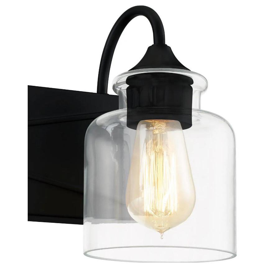 Barrow Vanity Light, Quoizel, 3-Light, 21 in W, Matte Black - 4