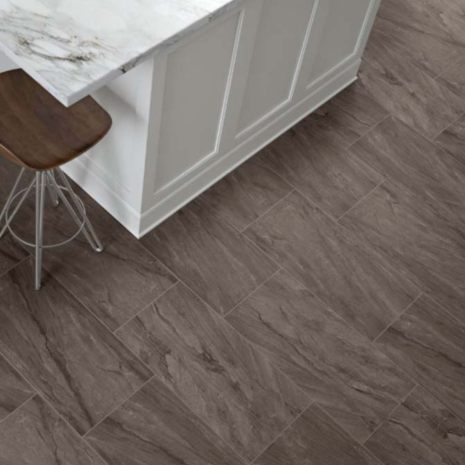 Impresa Floor Tile, Daltile, 12 in W x 24 in L, Charcoal - 2