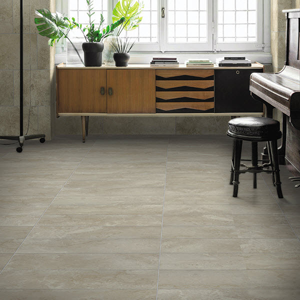 Porcelain Floor Tile, Daltile, Cavatina Encore, 12 in W x 24 in L, Beige - 3
