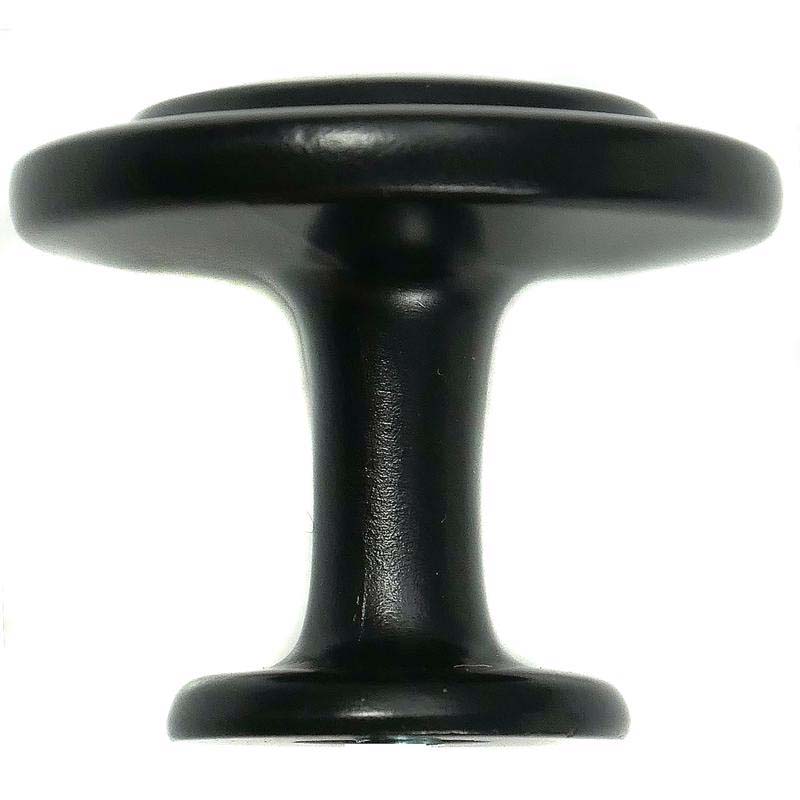 Cabinet Knob, Mng Hardware, Riverstone, Round, Matte Black - 3