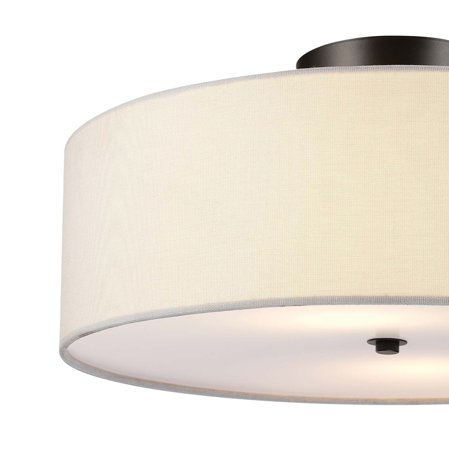 Semi-Flush Ceiling Light, Globe, Kyle, 2-Light, Bronze, 16 in W - 2