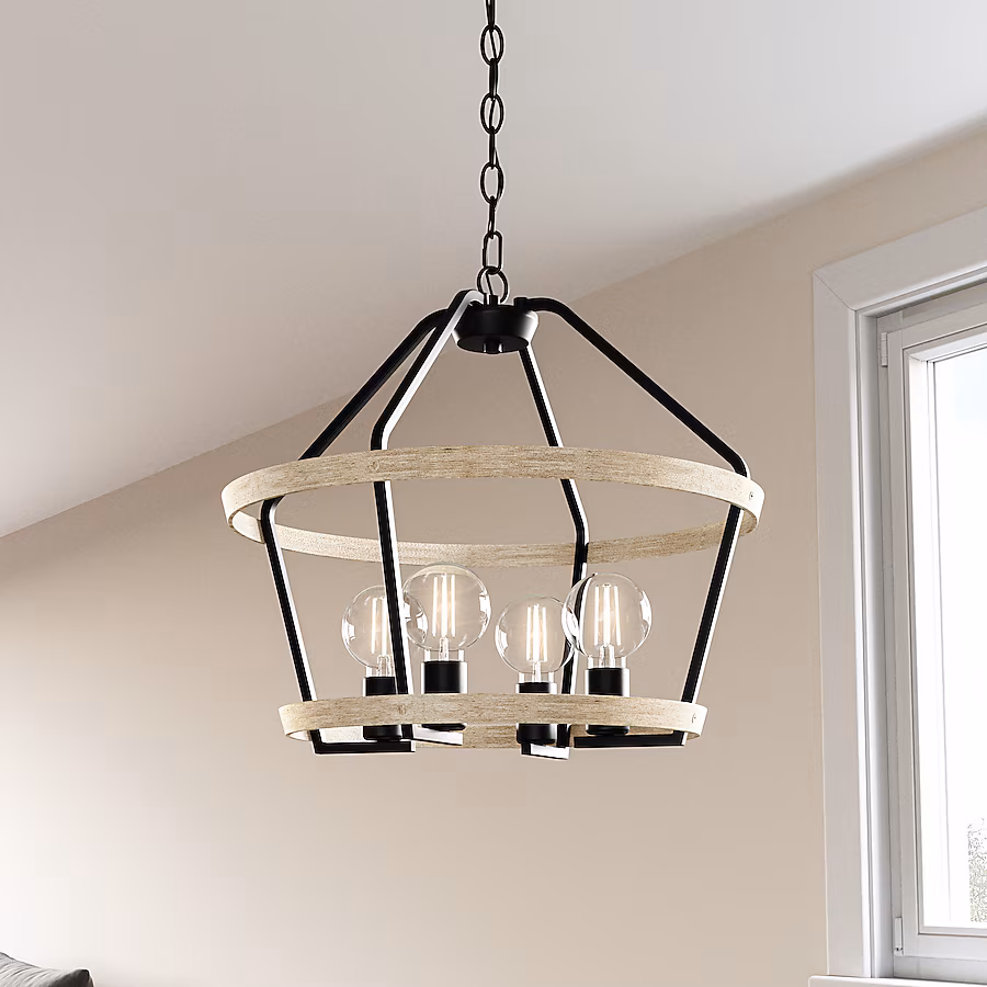 Sumpter Pendant Light, Quoizel, 4-Light, Matte Black - 1