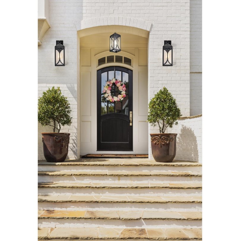 Outdoor Wall Lantern, Nuvo Lighting, Oaklyn, 1-Light, 17 in H, Matte Black - 2