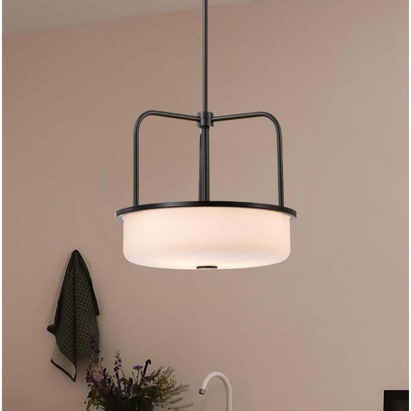 Warren Pendant Light, Nuvo Lighting, 3-Light, Matte Black - 4