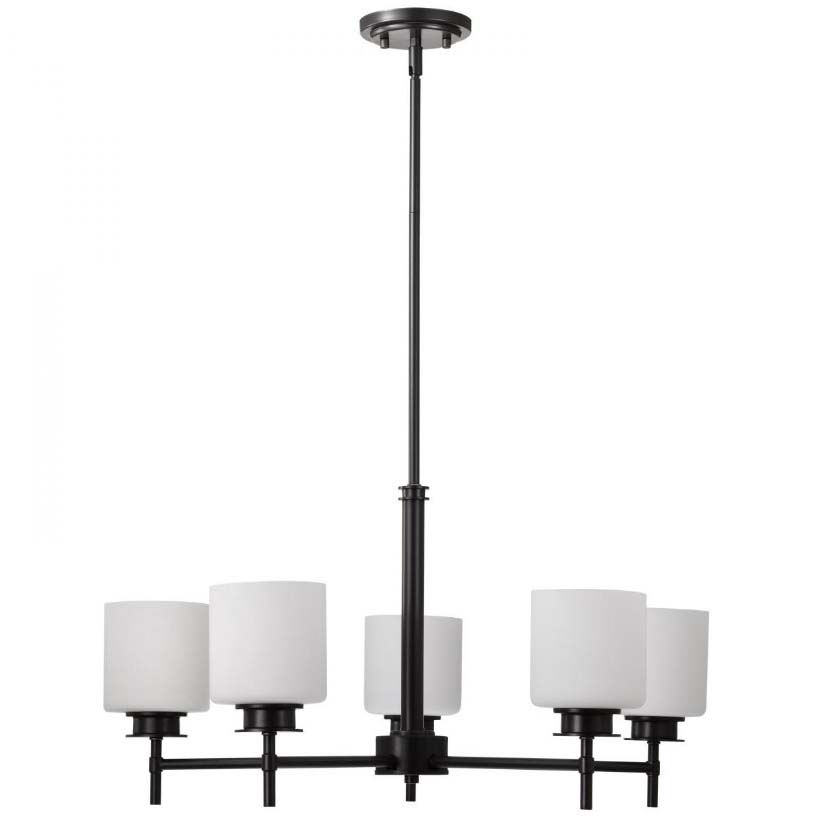 Warren Chandelier, Nuvo Lighting, 5-Light, Matte Black - 2