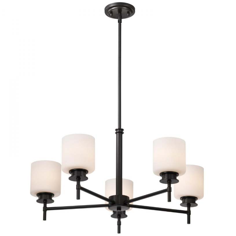 Warren Chandelier, Nuvo Lighting, 5-Light, Matte Black - 3