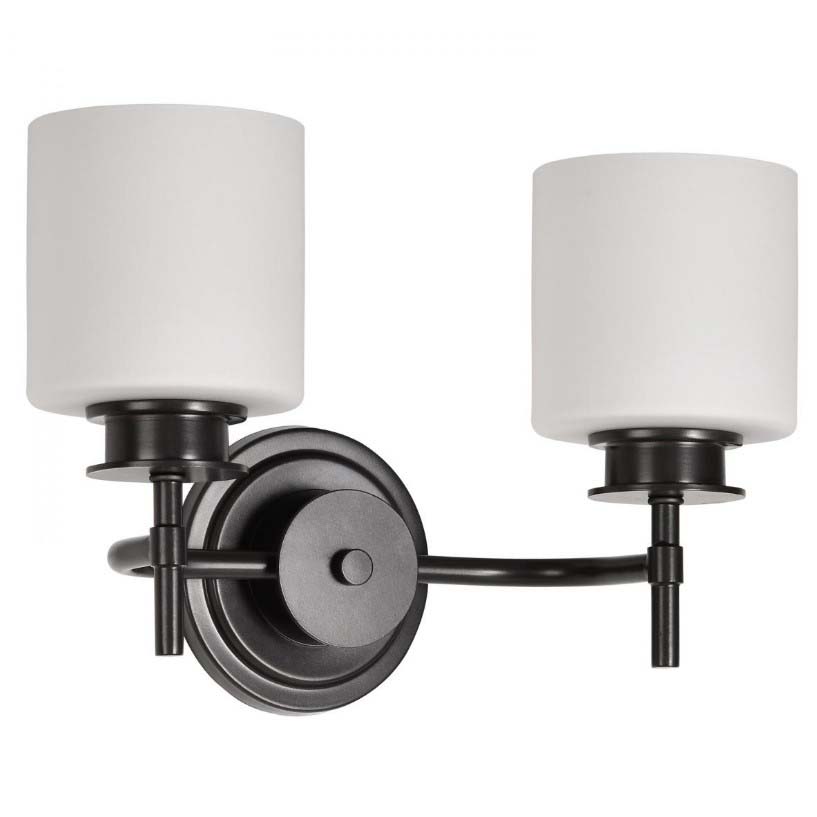 Warren Vanity Light, Nuvo Lighting, 2-Light, 14-1/2 in W, Matte Black - 2