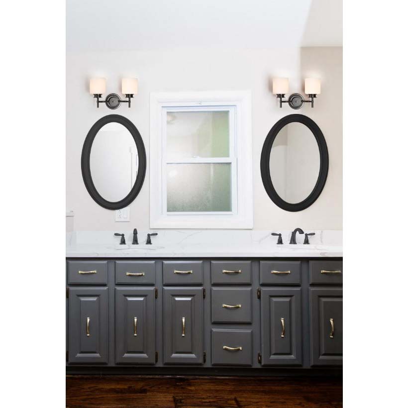Warren Vanity Light, Nuvo Lighting, 2-Light, 14-1/2 in W, Matte Black - 5