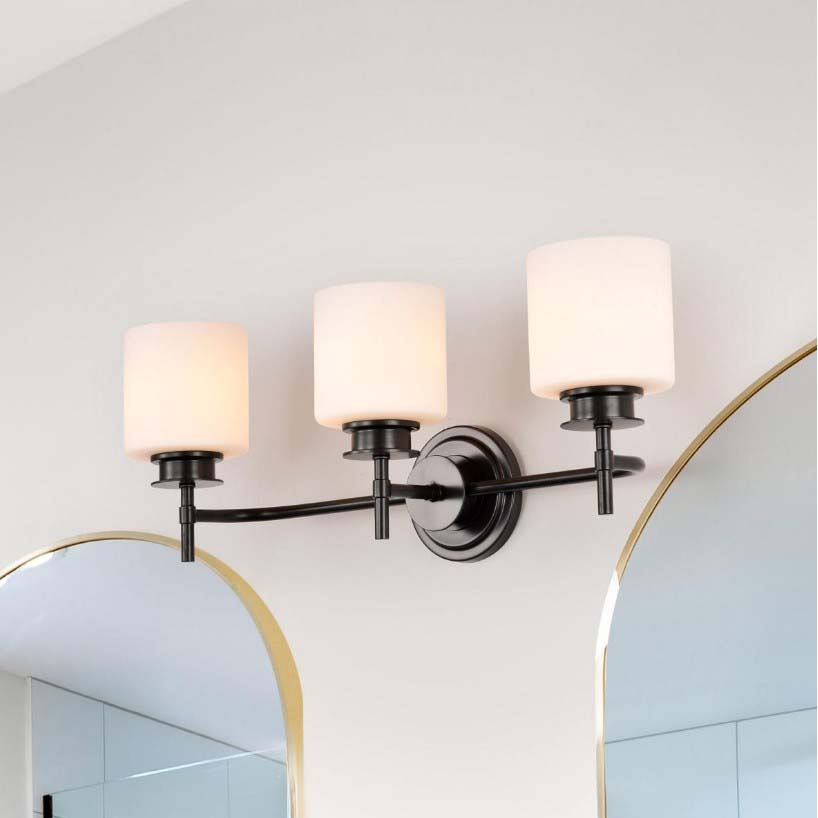 Warren Vanity Light, Nuvo Lighting, 3-Light, 24 in W, Matte Black - 4